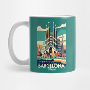 A Vintage Travel Art of Barcelona - Spain Mug